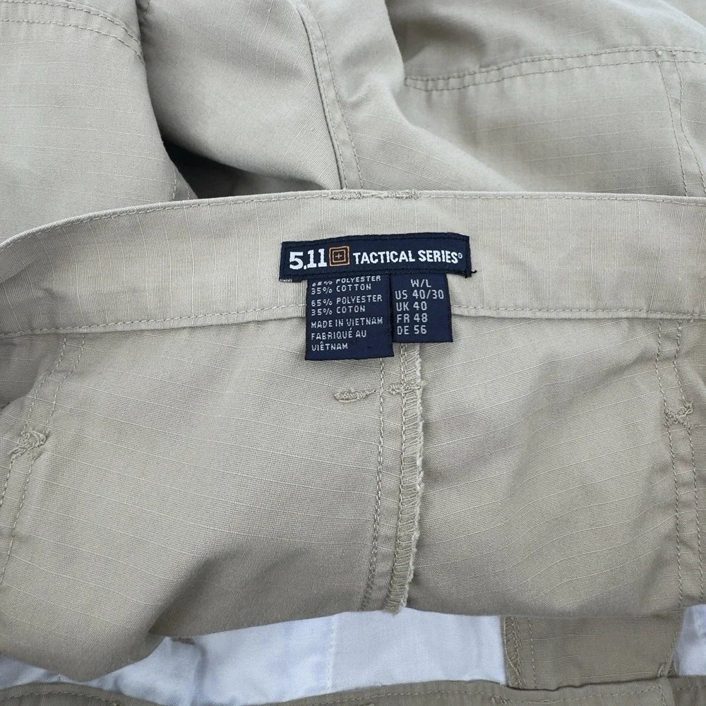 5.11 Tactical Cargo Pants Mens 40x30 Khaki Ripstop Utility Workwear‎ Gorpcore